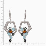 серебряные серьги с цирконом  59107842